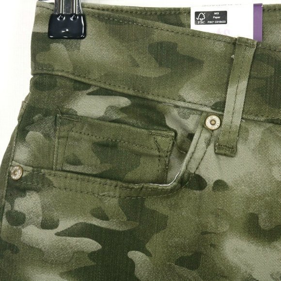 Gloria Vanderbilt Comfort Curvy Skinny Jeans‎ Willow Green Camo 10 - Picture 7 of 10